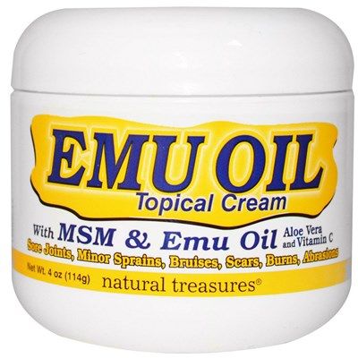 Emu Oil Topical Cream with MSM (4 oz) Natural Treasures