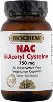 Biochem NAC (N-Acetyl-Cysteine) 750 mg (60 Caps) Country Life