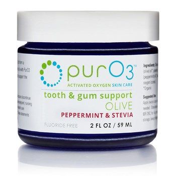 Ozonated Olive Oil for Tooth and Gum Support - Peppermint w/ Stevia 2 oz purO3