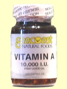 Vitamin A 10,000 IU Fish Liver Oil (100 caps) Seacoast Vitamins