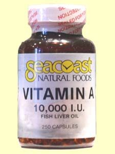 Vitamin A 10,000 IU Fish Liver Oil (250 caps) Seacoast Vitamins