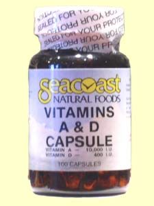 Vitamin A & Vitamin D 10,000/400 IU Fish Oil (100 caps) Seacoast Vitamins
