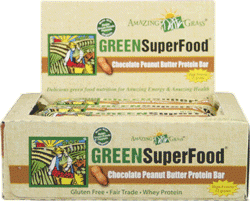 Green SuperFood | Peanut Butter Protein Bars (12 bars, Chocolate)* Amazing Grass