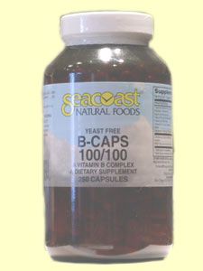 Vitamin B Complex 100mg Yeast-Free (250 Caps) Seacoast Vitamins