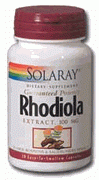 Rhodiola Extract 100mg (30 caps) Solaray Vitamins