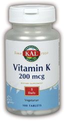 Vitamin K 200mcg (100 Tabs) KAL