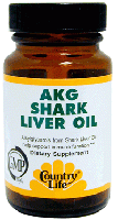 AKG Shark Liver Oil 500mg (30 soft gels) Country Life