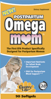Postpartum Omega Mom (90 Soft Gels DHA Fish Oil For Pregnancy) Country Life