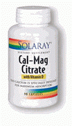 Cal-Mag Citrate with Vitamin D (90 Vcaps) Solaray Vitamins