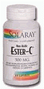 Non Acidic Ester-Vitamin C 500mg (120 vcaps) Solaray Vitamins