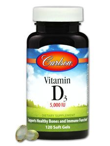 Vitamin D3 5000 IU (120 softgels) Carlson Labs
