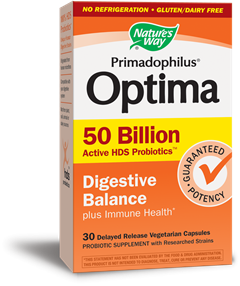 Primodophilus Optima Digestive Balance delivers active HDS (Human Digestive Strains) Probiotics in a delayed release vegetarian capsule. Shelf stable / no refrigeration required..