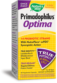 Primadophilus Optima is a potent probiotic for all ages to support digestive health and providing immune support. Stress, poor diet and antiobiotics can all cause the 'friendly' flora to be removed causing symptoms of indigestion, acid reflux, gas bloating and more..