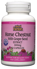 Natural Factors Horse Chestnut and Grape Seed extract is a unique antioxidant combination that supports the circulatory system. Used in Europe for vein support, Horse Chestnut tones and strengthens veins..