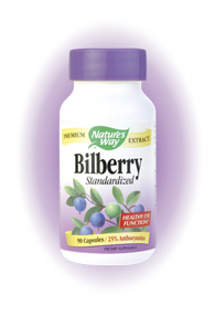 Nature's Way Bilberry, Standardized is high in the bioflavonoid complex anthocyanosides. These active constituents support visual adaptation to light and also help maintain normal nighttime vision..