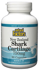 Natural Factors Shark Cartilage may reduce arthritis pain, and combat cancerous cell growth.