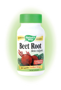 Nature's Way Beet Root Capsules. The dark red beet root (Beta vulgaris) is generally regarded as a nutrient-rich food. Natural sugars, starches, and gum, make it an energy source, as well as a source of soluble fiber..