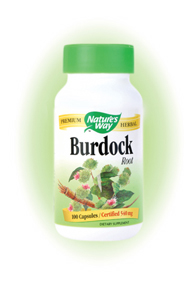 Nature's Way Burdock Root Capsules. This herb combines well with Red Clover, Yellow Dock, and Dandelion..