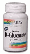 Solaray D-Glucarate's patented formula has demonstrated health benefits from cancer prevention to serum cholesterol reduction and provides important nutritional support for glucuronidation, an important cleansing process of the body..