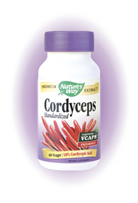 Nature's Way Cordyceps Standardized Extract is standardized to 10% cordycepic acid for increased vitality and endurance..