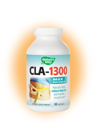 Nature's Way CLA One provides high levels of conjugated linoleic acid, naturally controlling body fat, increasing muscle mass, and enhancing the immune system..