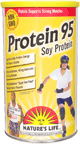 Nature's Life Protein 95 Soy Protein is a vegetarian high protein energy with papain. Soy protein is an excellent replacement for non-meat eaters. Zero carbohydrates and sugar free..