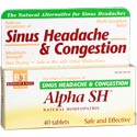 Boericke & Tafel Alpha SH Natural Homeopathic formula temporarily relieves minor pain of sinus headache. Shrinks swollen nasal membranes, helps decongest sinus openings and passages by promoting sinus drainage..