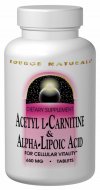 Source Naturals Acetyl L-Carnitine & Alpha Lipoic Acid is a valuable source of antioxidant protection. It works to protect the cells against free radicals that cause cellular deterioration. It promotes cellular vitality and reduces the effects of aging..