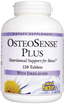 Natural Factors - OsteoSense Plus w/ Ipriflavone 120 Tablets. Nutritional Support for Bones..