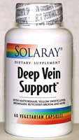 Solaray Deep Vein Support circulation formula contains standardized Yellow Sweetclover and other key nutrients..