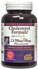 Dr. Murray Recommended Cholesterol Formula is a combination of plant sterols and Sytrinol, a patented compound that promotes heart health..