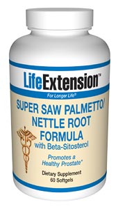 Life Extension Super Saw almetto/Nettle Root - Saw Palmetto and Nettle Root have been found to be very effective in helping to reduce the inflammation associated with an enlarged prostate..