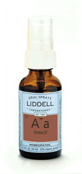 Liddell Homeopathic Antacid Spray is indicated for the relief of symptoms associated with heartburn and excess stomach acid..