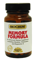 Country Life Memory Formula is an advanced dietary supplement with Citicoline,  Huperzine A and Vinpocetine.