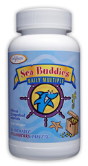 Enzymatic Therapy Sea Buddies Daily Multiple Childrens Chewable Multi-Vitamin | Low in Sugar.