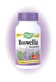 Nature's Way Boswellia extract is standardized to 65% boswellic acids, with the researched clinical dose used to support joint health and mobility..