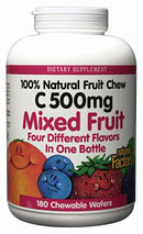 Natural Factors C 500 Fruit Chews Mixed Berry is a delicious, natural way to take your Vitamin C. Chewable Wafers..