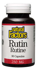 Natural Factors Rutin is used to increase blood circulation, improve blood vessel health and lower blood pressure..