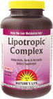 Lipotropic Complex from Nature's Life contains Amino Acids and Herbs to nourish the liver and to help the body metabolize fat..