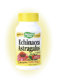 Nature's Way Echinacea Astragalus & Reishi is a specially designed product to promote the overall health of an individual while enhancing the immune system and giving relief to common symptoms associated with the flu and cold.