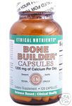 Bone Builder Capsules is an easy to swallow calcium supplement made from microcrystalline hydroxyapatite concentrate (MCHC),Vitamin D, Magnesium, Boron to maintain bone density..