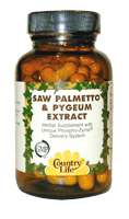 Country Life Saw Palmetto & Pygeum Extract, an Herbal Supplement, helps support Prostate Health..