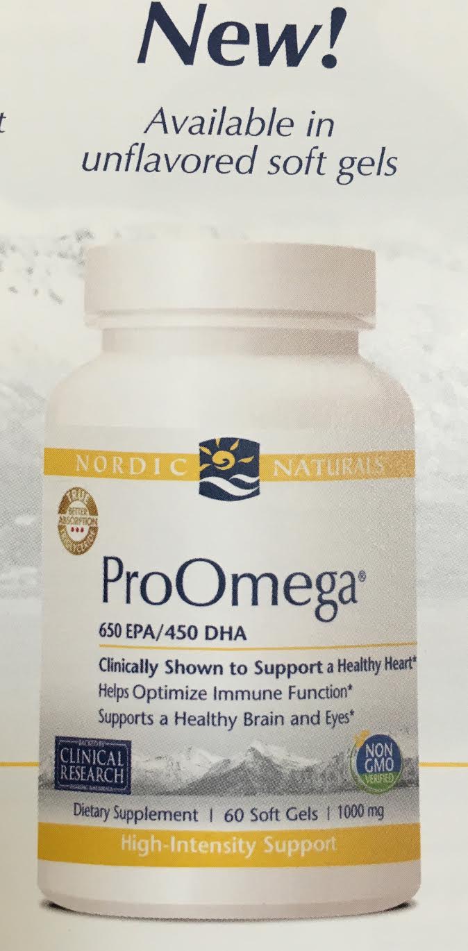 Proomega|unflavored from Nordic Naturals supplies the body with highly concentrated forms of DHA and EPA, essential fatty acids which promote a healthy brain and heart..