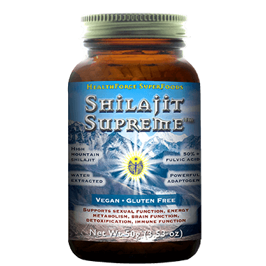 HealthForce Nutritionals new product Shilajit Supreme powder is high in trace minerals, amino acids, antioxidants and fulvic acid. Shilajit powder supports, vitality, energy metabolism, brain function, immune function and works to detoxify the body. Vegan Superfood! Gluten Free!.