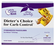 Dieter's Choice for Carb Control is the only phaseolamin (from White Kidney Bean extract) that is highly concentrated, enteric costed and purified so only 2 mg per meal is required..